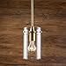 Effimero Medium Hanging Pendant Light - Brushed Brass w/ Clear Glass - Linea di Liara LL-P313-GLD