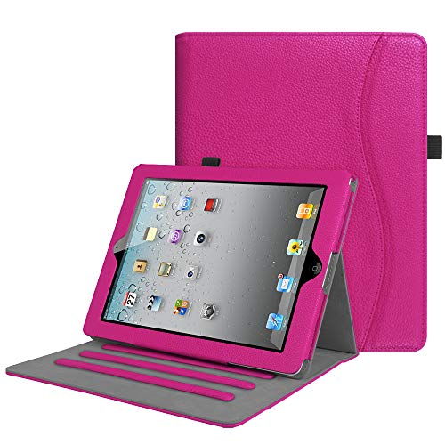 Fintie iPad 2/3/4 Case [Corner Protection] - [Multi-Angle Viewing] Folio Smart Stand Cover with Pocket, Auto Sleep/Wake for Apple iPad 2, iPad 3 & iPad 4th Gen with Retina Display, Magenta