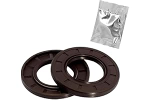 Yethuanru TC 20mm X 47mm X 8mm, 2PCS Brown Double Lip Oil Seal, Nitrile Rubber Cover Double Lip with Spring, Oil Shaft Seal Fit for Bearing Shaft