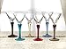Circleware Gem Multi Colored Cordial Glasses with Clear Stems, Set of 6, 1.5 ounce