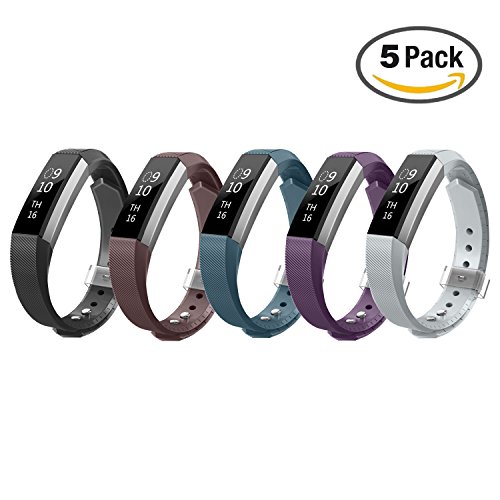 Fitbit Alta Bands,Greeninsync(TM) Class Textured Finish Fitbit Alta Accessory Replacement Bands Large 10 set W Metal Clasp Unique Design Fatener for Man Women Kids