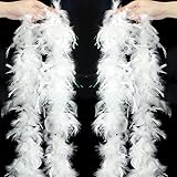 Coceca 2PCS 6.6ft White Party Feather BOA
