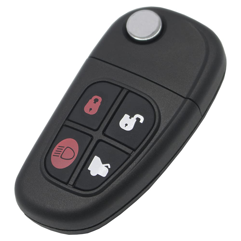 4 Button Flip Foding Car Key Shell Fob Case FO21 Uncut Blade For Jaguar X-Type S-Type XF XJ XE XJR 1999-2009