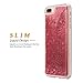 ESEEKGO Case Compatible iPhone 7 Plus, ESEEKGO Floating Liquid Case Compatible with iPhone 7 Plus Soft Cover TPU Bumper Bling Bling Case (Rose Gold)