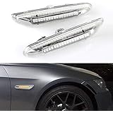 Clear Lens Amber LED Side Marker Turn Signal Light 2 Packs For BMW E90 E91 E92 E93 E46 E53 X3 E83 X 1 E84 E81 E82 E87 E88