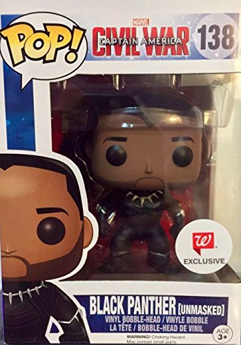 Funko Pop Marvel Captain America: Civil War Black Panther Unmasked Exclusive Vinyl Bobblehead