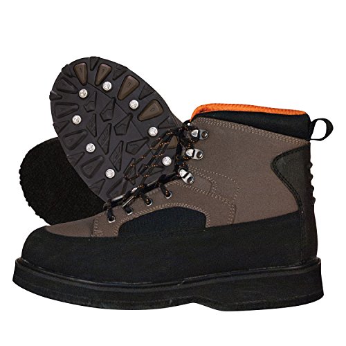 Frogg Toggs 2512125-12 Amphib II Rubber Nonslip Wading Shoe Cleated, Black/Brown