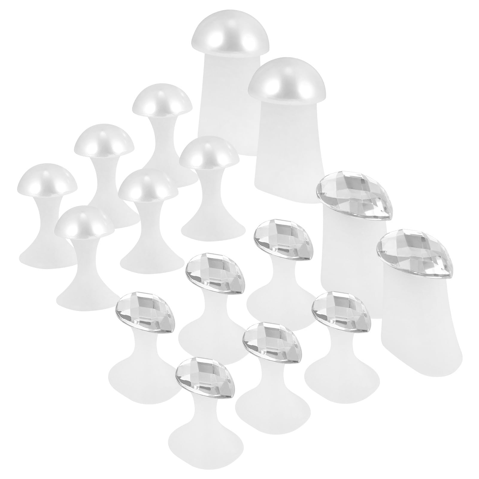 minkissy 16pcs Toe separators bulk Pearls Style Silicone Toe Separators Spacers Spreaders Cushions Toe-Dividers Pedicures Nail Art Tools Polish Guards for Home Salon White
