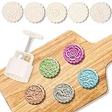 Mooncake Mold Cookie Stamps 125g, Mid-Autumn Festival Hand Pressure Moon Cake Maker DIY Dessert Mold