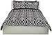 Amazon Basics Lightweight Microfiber Bed-in-a-Bag Comforter 7-Piece Bedding Set, Full/Queen, Black Aztec, Printed