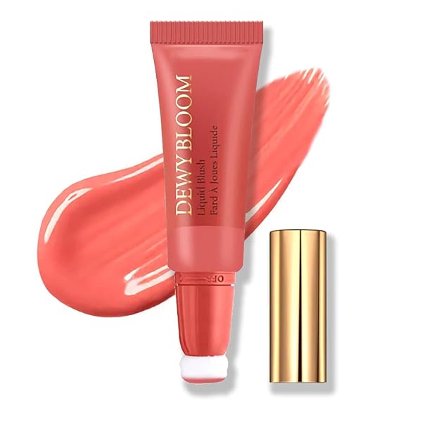 SOFT CREAM LIQUID BLUSH BEAUTY WAND, CREAMY BLUSH MAKEUP FOR CHEEKS WITH CUSHION APPLICATOR, NATURAL-LOOKING CHEEK TINT BLUSH DEWY FINISH,BLENDS PERFECTLY ONTO SKIN,LONG-WEARING (105 ARDOUR)