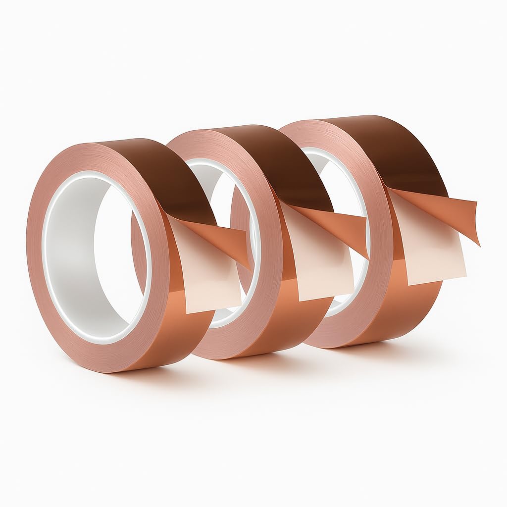 Karrma Ltd 3 x Copper Tape Slug & Snail Barrier 30mm x 4m Self-Adhesive Garden Protection, Plant Pots & EMI Shielding