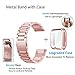 Maxjoy Compatible with Fitbit Versa Bands, Versa 2 Metal Band Large Stainless Steel Bracelet Wristband with Protective Cover Case for Men Women, Compatible with Fitbit Versa 2 1 Smart Watch, Rose Gold