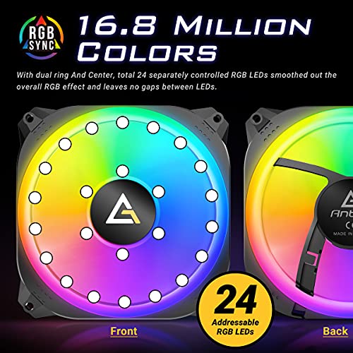 Antec RGB Fans, PC Fans 120mm RGB Fans, 5V3PIN Addressable RGB Fans