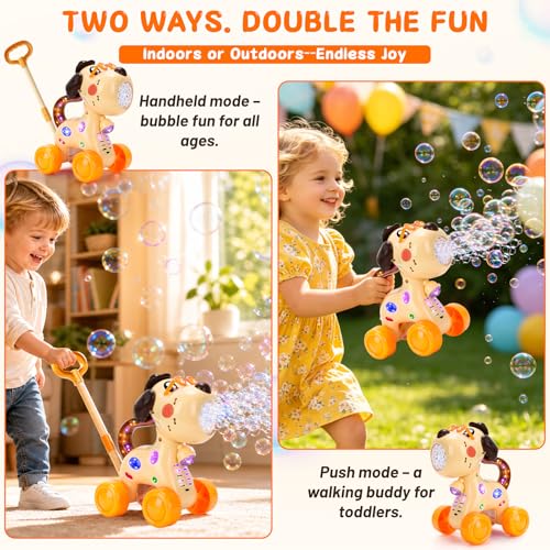 QASUN 2 3 4 Year Old Girl Boy Gifts, 15000+ Bubbles/Min Machine for Kids, Outdoor Garden Bubble Toys with Lights, Toys for 2 3-5 Year Old Girls Boys Indoor, Birthday, Wedding, Party