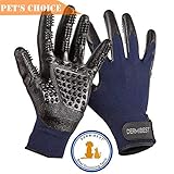 Pet Deshedding Glove Grooming Gloves Hair Brush Remover Mitt-Enhanced Pet Ninja Gloves Five Finger Design Comb Glove-Perfect for Cats Dogs Horses with Long & Short Fur Shedding, Bathing, Massaging.