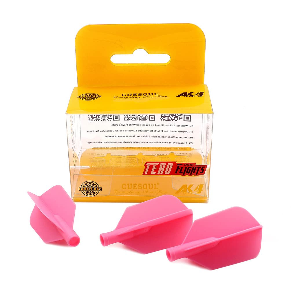 CUESOUL TERO AK4 Pink Dart Flights Slim Shape,Set of 3 pcs(CS-AK4+8SCYS)