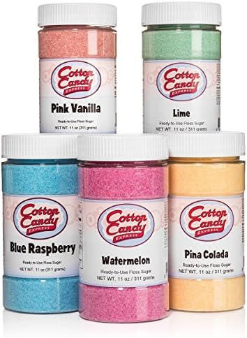 Amazon Com Cotton Candy Express 5 Flavor Cotton Candy Sugar Pack
