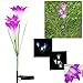 Brccee AC Solar Power Purple Lily Flower RGB Color Change LED Light Garden Yard Lamp