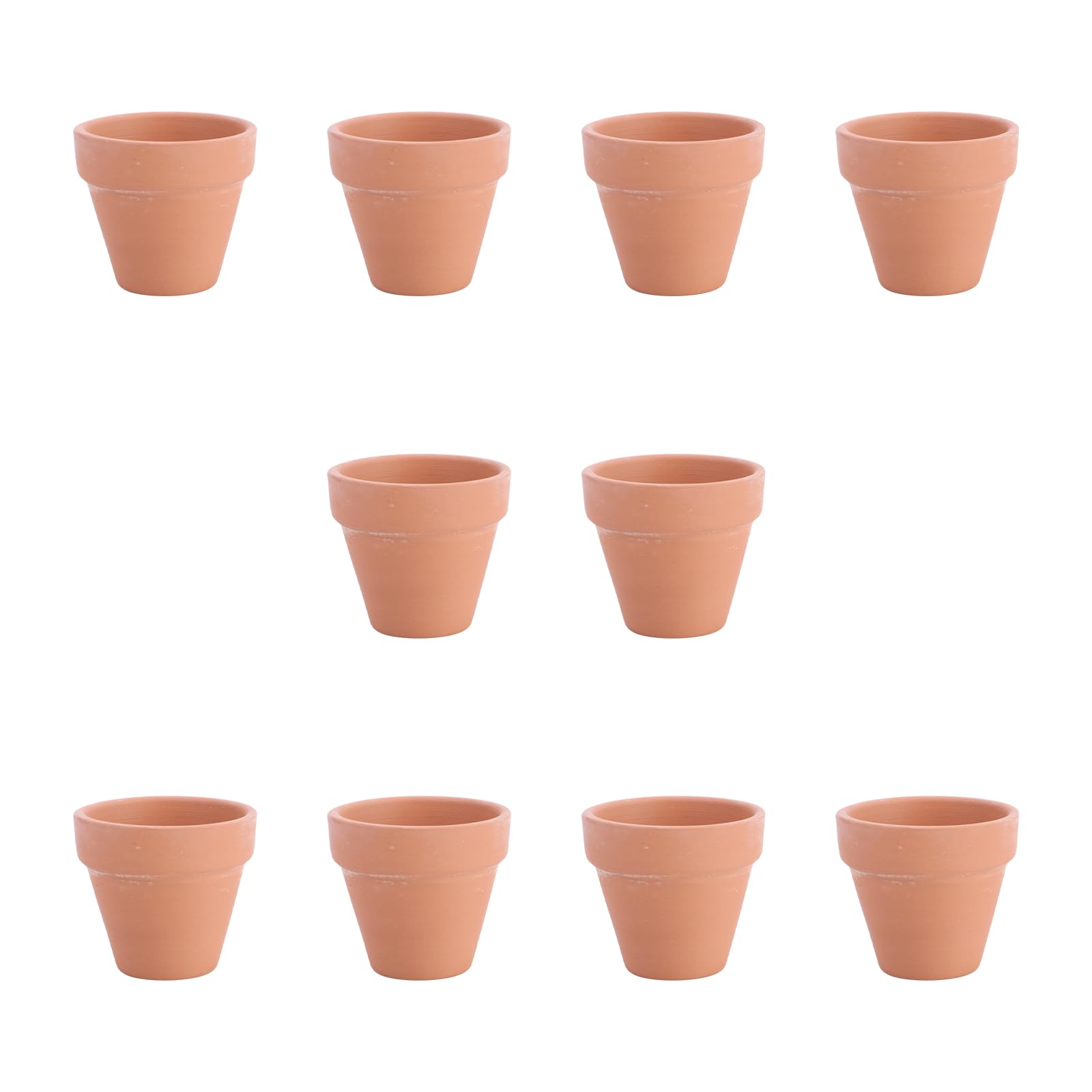 10Pcs 5.5x5cm Small Mini Terracotta Pots with Drainage Holes, Chocolate Clay Planters for Succulents, Cactus, Herbs, Crafts, Wedding Favors, Home Decor
