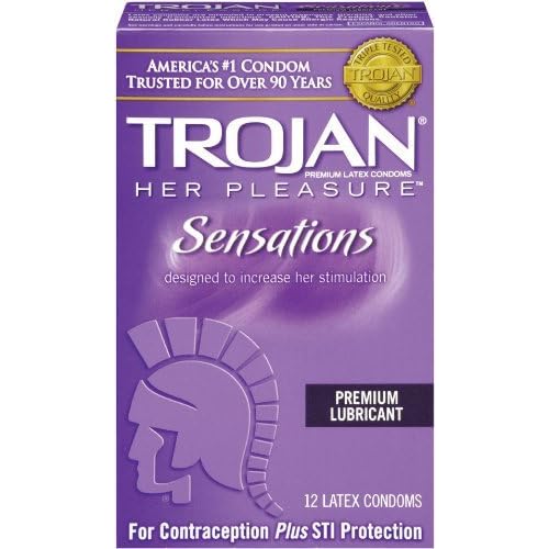 Trojan Her Pleasure Sensations Lubricated Latex Condoms-12 ct (Quantity of 3) image