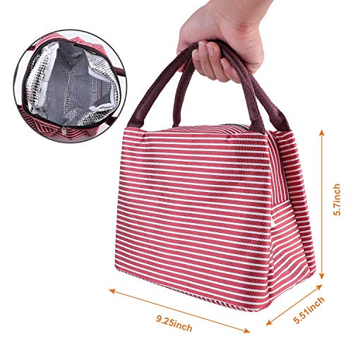 Insulated Lunch Bag, Uniwit 2 PCS Picnic Tote Bag Insulated Lunch Cooler Bag Lunch Container Travel Zipper Organizer Box for Women Men