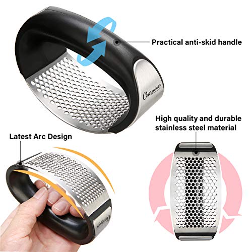 image for CHARMINER Stainless Steel Garlic Press Rocker, Garlic Crusher Squeezer