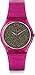 Swatch Women's 34mm Pink Plastic Band & Case Quartz Gold-Tone Dial Analog Watch GP149