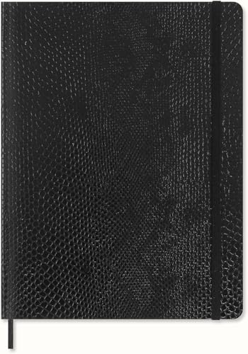 Moleskine Taccuino Precious & Ethical, con Confezione Regalo, Copertina Morbida Vegana Effetto Pitone, Chiusura Elastica, Formato XL 19x25 cm, Colore Nero
