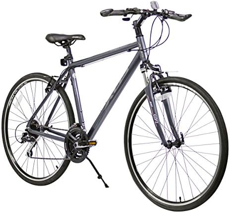 XDS Men's Cross 300 24-Speed Hybrid Bicycle, 46cm, Metallic Grey