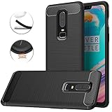 Oneplus 6 Case, Dretal Carbon Fiber Shock Resistant Brushed Texture Soft TPU Phone case Anti-fingerprint Flexible Full-body Protective Cover For Oneplus 6 (6.3