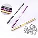 3PCS 2 in 1 Acrylic Nail Brush for 3D Nail Art Design DIY Manicure Pedicure Tips Dual Head Brush Rhinestone Handle Professional Nail Art Tools