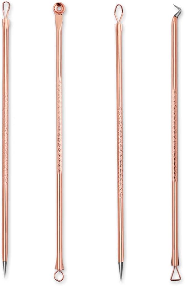 4pcs/set Blackhead Removal Needles Tool Kit Acne Clip Blemish Squeeze Pimple Acne Extractor Black Head Pore Cleaner Cleansing Tool for...