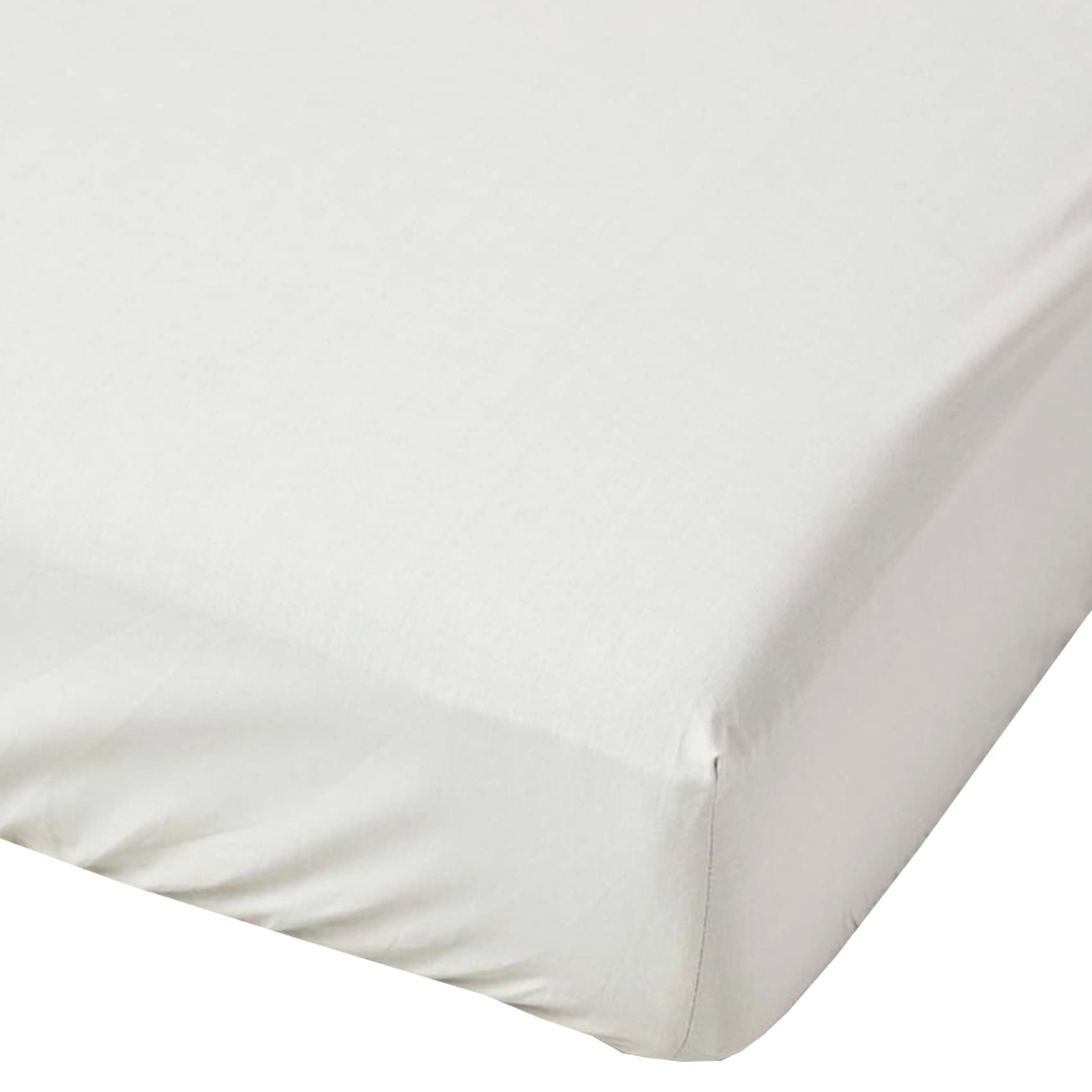 Brit Cotton 200 Thread Count Super King Size Fitted Sheet 40CM/16" Extra Deep Easycare & Long-Lasting, Breathable Egyptian Cotton Bed Sheets (WHITE, SUPER KING / 40 CM)
