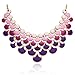 Jane Stone Fashion Statement Collar Necklace Vintage Openwork Bib Costume Jewelry (Ombre purple)