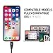 Aimus Phone Charger Cable, 3 Pack 4FT+4FT+6FT Cotton Braided Data Cable Line with LED Light USB Charger Cable Gaming Charging Cable Cord Compatible with iPhone X/8/7/6/6s/5/, iPad and iPod- Black