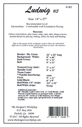 Ludwig #3 Nutcracker Christmas Foundation Pieced Quilt Pattern Designer Workshop