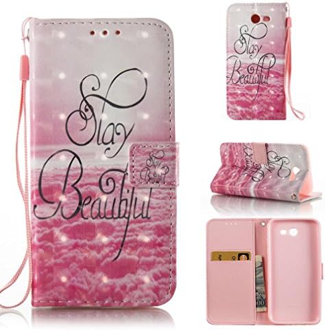 Galaxy J3 Emerge Case,Galaxy J3 Eclipse Case,J3 Mission Case,J3 Prime Case,Galaxy Express Prime 2 Case,FlREFlSH Wrist Strap Detachable Wallet Case for Samsung Galaxy J3 2017-Beautiful
