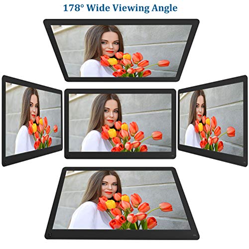 17.3 Inch Digital Picture Frame 1920x1080 16:9 Ratio Screen, Motion Sensor, Photo Auto Rotate, HD Video Frame, Background Music, Auto Play, Auto Time On/Off, Wall Mounted/Stand, Include 32GB SD Card