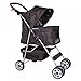 Black 4 Wheels Pet Stroller Cat Dog Cage Stroller Travel Folding Carrier 04T