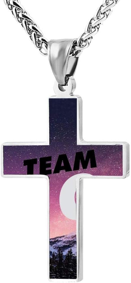 Zinc Alloy Chain Cross Pendant Necklace Jake Paul 3D Printed Jewelry for Men Women