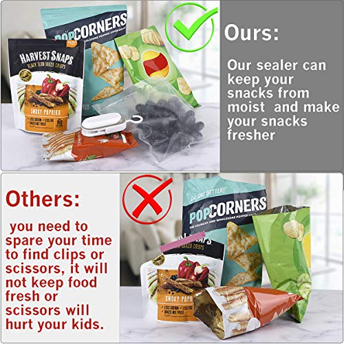 WOM Mini Bag Sealer Handheld Heat Sealer Machine 2 in 1 Food Sealer and