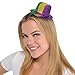 Amscan Mini Glitter Top Hat Mardi Gras Costume Party Headwear, Plastic, 2