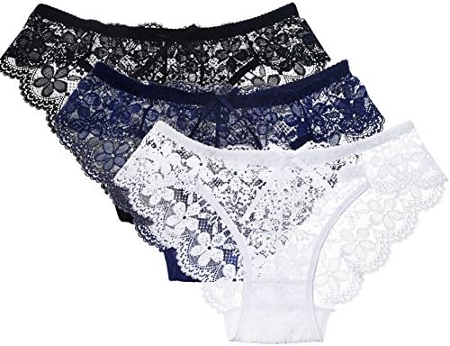 3 Pack Seamless Lace Thong Underwear Tanga Panties for Women