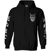 0433. White Demon Hannya Graphic Traditional Japanese Till Death Society Anime Sweatshirt Pullover Hoodie