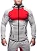 Ouber Men's Cotton Dri-fit Runners Hoodie Jacket (Grey/Red, US M=Tag L)