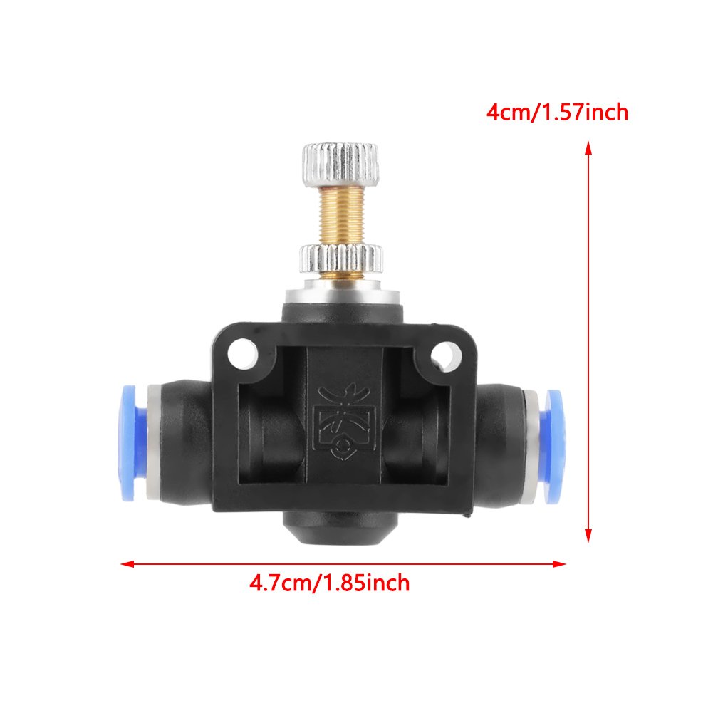 Hilitand Pneumatic Air Valve Speed Controller, 5 pcs Push in Speed Controller, 6mm Pneumatic Air Control Valve Connector - Image 3