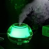ThreeH Best Mist Humidifier for Meditation Dry Sinuses Eyes Nose Throat Skin - Premium Mini Portable Quiet Diffuser Night Light with Auto Safety Shut-off USB Cable Adapter H-H012Green