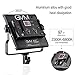 GVM 480 LED Video Panel Light Dimmable Bi-Color Camera Light in Metal Housing with Digital Readout for Studio, YouTube Outdoor Video Photography Lighting Kit 2300K-6800K, CRI 97+ TLCI 97 +