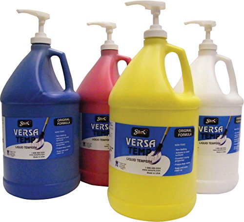 Sax Versatemp Heavy-Bodied Tempera Paint Kit, Assorted Colors, Pack of 4